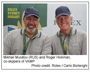 Mikhail Muratov (RUS) and Roger Hickman, co-skppers of VAMP , Photo credit: Rolex / Carlo Borlenghi